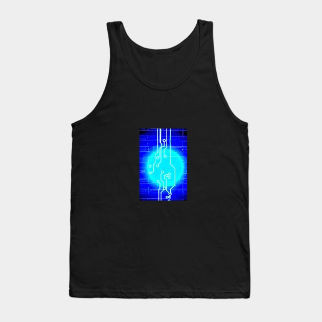 Blue circuit board Tank Top by SEMPRINT